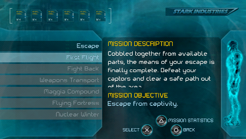 Iron Man (PSP) screenshot: New mission description