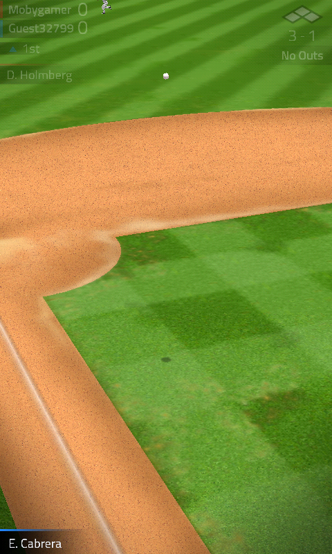 Tap Sports Baseball (Android) screenshot: Ball in the air