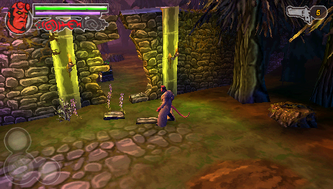 Hellboy: The Science of Evil (PSP) screenshot: Hidden passages can be found by knocking down walls.