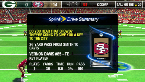 Screenshot of Madden NFL 09 (PSP, 2008) - MobyGames