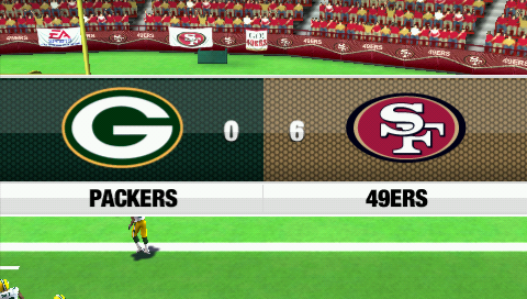Madden NFL 09 (PSP) screenshot: Packers vs the 49ers