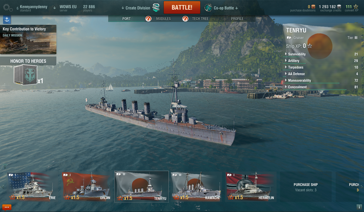 Screenshot of World of Warships (Windows, 2015) - MobyGames