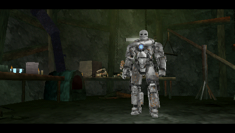 Iron Man (PSP) screenshot: Iron Man himself posing.