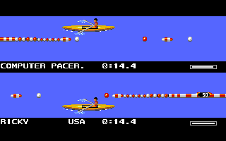Mega Sports (Amiga) screenshot: Rowing. (Summer Games 2)