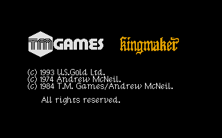 Kingmaker (Atari ST) screenshot: Title screen