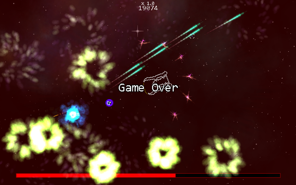 Pixel Star (Windows) screenshot: Defeated by the second boss.