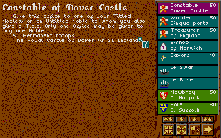 Kingmaker (Atari ST) screenshot: Info about one of the nobles on your side