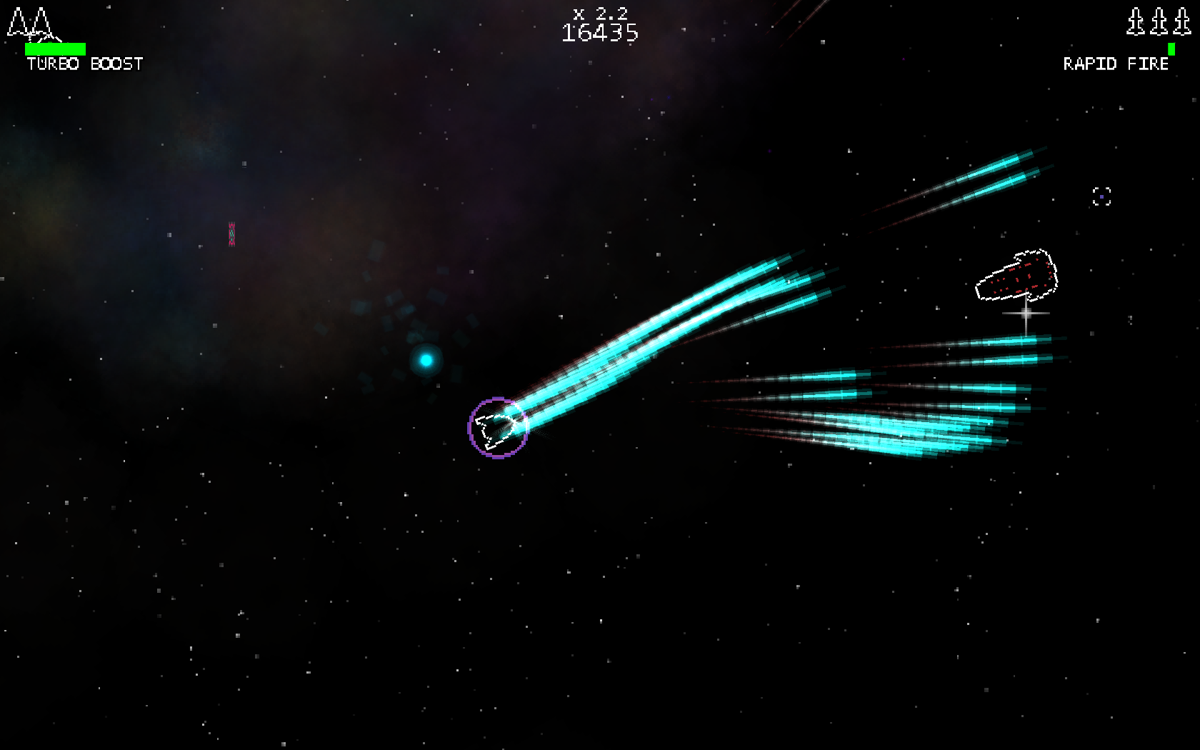 Pixel Star (Windows) screenshot: A ship approaches from the right.