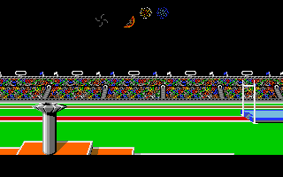 Mega Sports (Amiga) screenshot: Fireworks during the closing ceremonies. (Summer Games 2)