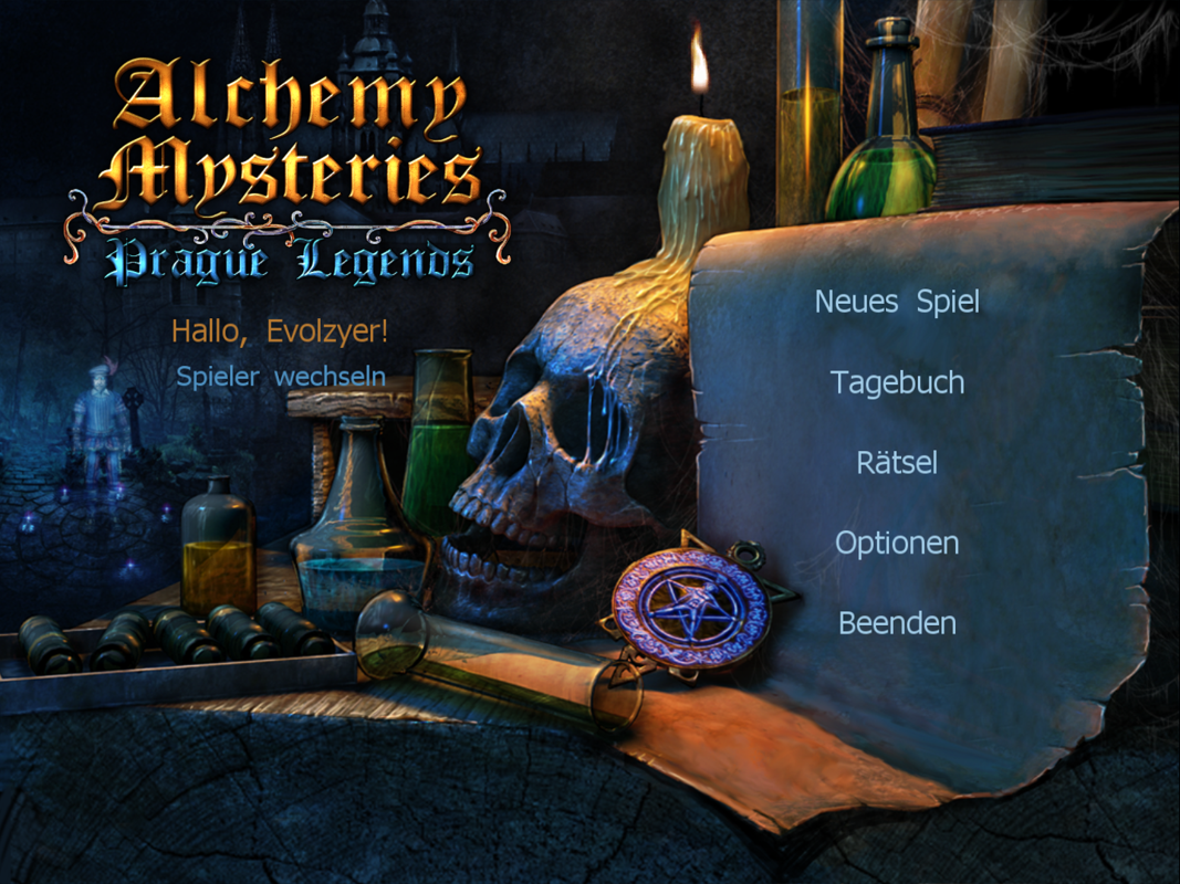 Alchemy Mysteries: Prague Legends (Windows) screenshot: Main menu