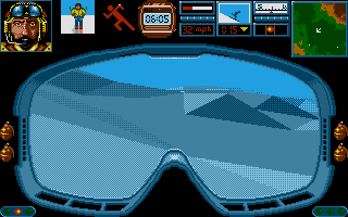 Midwinter (Atari ST) screenshot: Skiing.
