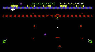 Four Gates to Freedom (VIC-20) screenshot: Debris after shooting a bomb.