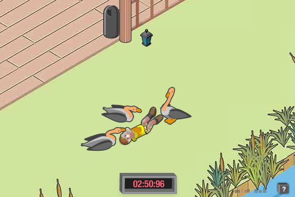 Five Minutes to Kill (Yourself) 2: Family Reunion (Browser) screenshot: No, he's not dead yet, just these buzzards are too damn impatient.