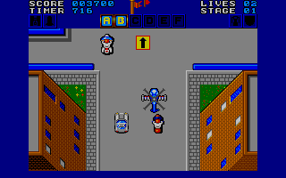 Action Fighter (Atari ST) screenshot: Choppers and cars