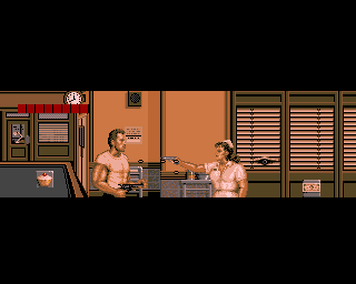 Red Heat (Amiga) screenshot: Nurse with a gun.