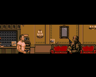 Red Heat (Amiga) screenshot: At the hotel.
