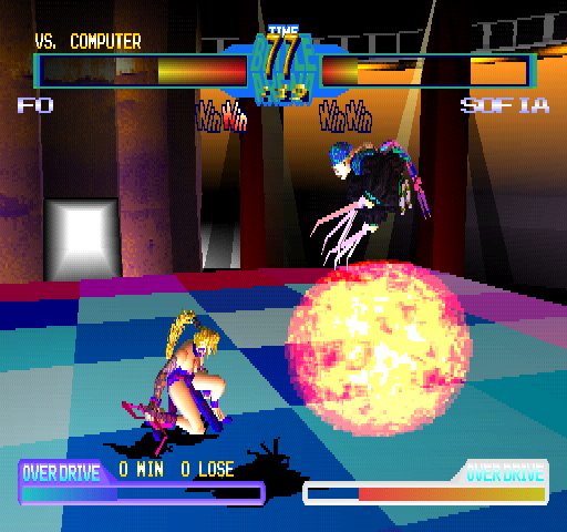 Battle Arena Toshinden 2 plus (PlayStation) screenshot: Fo vs Sofia.