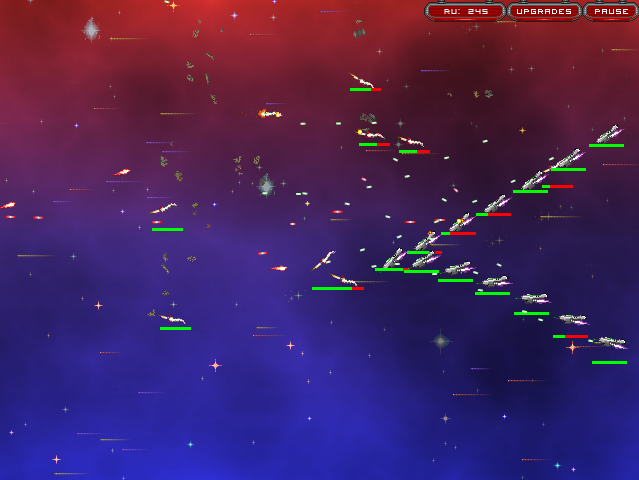 Orbital Decay (Browser) screenshot: My squadron vs enemy squadron