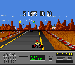 Al Unser Jr.'s Road to the Top (SNES) screenshot: Number of laps to go.