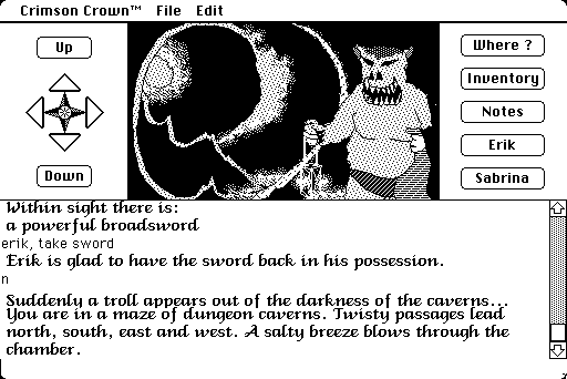 The Crimson Crown (Macintosh) screenshot: This weird little troll can be annoying