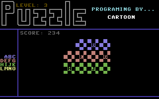 Puzzle (Commodore 64) screenshot: Building next board