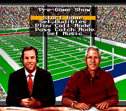 Bill Walsh College Football (SNES) screenshot: Pre-game options