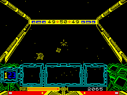 The Rubicon Alliance (ZX Spectrum) screenshot: A couple more come towards my range