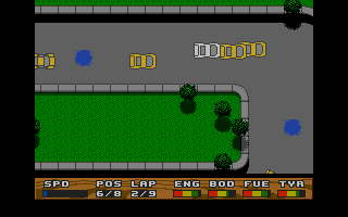 Super Cars (Atari ST) screenshot: This is not good for cars body.