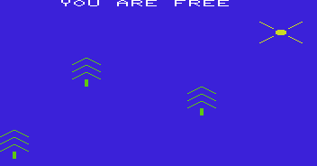 Escape (VIC-20) screenshot: Successfully escaped