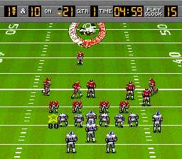 Bill Walsh College Football (SNES) screenshot: On defense