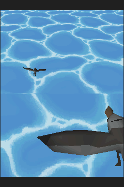 The Legend of Zelda: Phantom Hourglass (Nintendo DS) screenshot: Seagull is flying over the ocean...