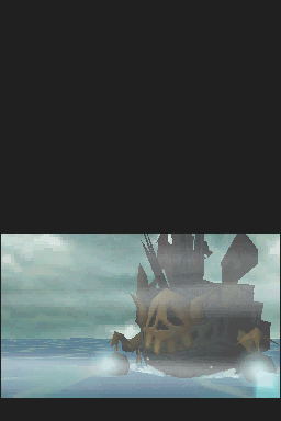 The Legend of Zelda: Phantom Hourglass (Nintendo DS) screenshot: Ghost ship arrives.