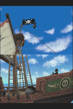 The Legend of Zelda: Phantom Hourglass (Nintendo DS) screenshot: ...and near the pirate's ship.