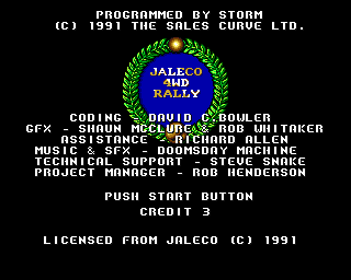 Big Run (Amiga) screenshot: Credits screen