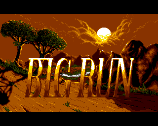 Big Run (Amiga) screenshot: Title screen #1