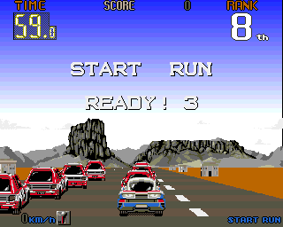 Big Run (Amiga) screenshot: Race starts