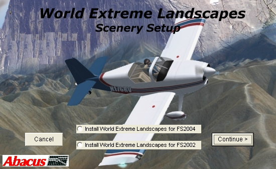 World Extreme Landscapes (Windows) screenshot: Installation selection