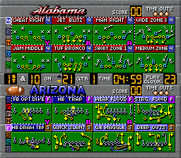 Bill Walsh College Football (SNES) screenshot: Pick a play.