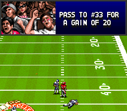 Bill Walsh College Football (SNES) screenshot: Fans cheering.