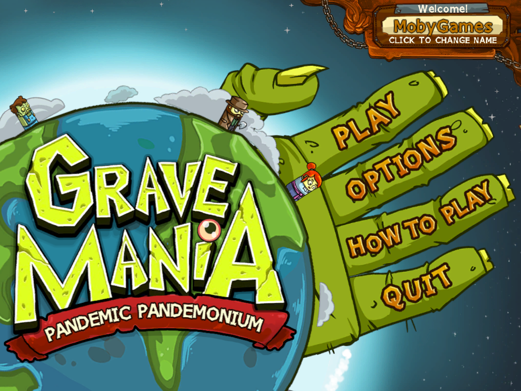 Grave Mania: Pandemic Pandemonium (Windows) screenshot: Title and main menu
