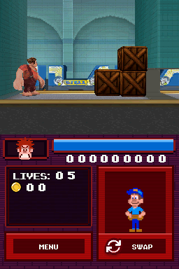 Wreck-It Ralph (Nintendo DS) screenshot: Ralph starts the tutorial