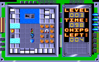 Chip's Challenge (Amiga) screenshot: Level 3 - Lesson Three.