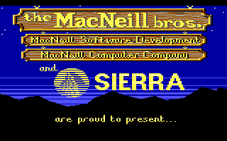 Gold Rush! (DOS) screenshot: The MacNeill bros. present