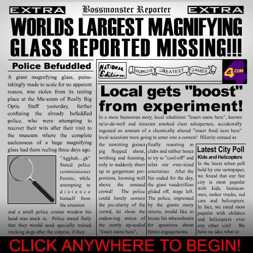 AntCity (Browser) screenshot: The newspaper screen explaining what's happened.