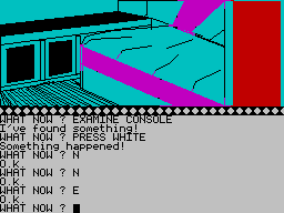 Escape from Pulsar 7 (ZX Spectrum) screenshot: I'm guessing the original version was CGA?