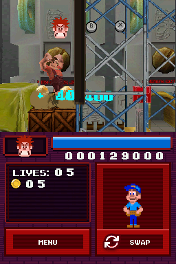 Wreck-It Ralph (Nintendo DS) screenshot: Ralph using his mighty ground pound attack