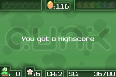 Qwak (Game Boy Advance) screenshot: I got a high score.