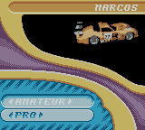 Test Drive: Le Mans (Game Boy Color) screenshot: Car selection