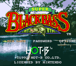 Super Black Bass (SNES) screenshot: Main menu