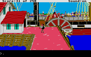 Gold Rush! (Atari ST) screenshot: At the docks.